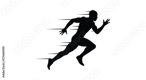 Dynamic silhouette of a sprinter in motion showing speed and athleticism