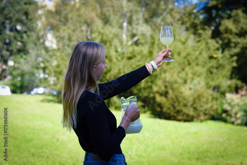 Traditional Czech low alcohol new young wine or 