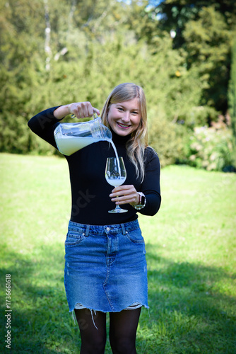 Traditional Czech low alcohol new young wine or 