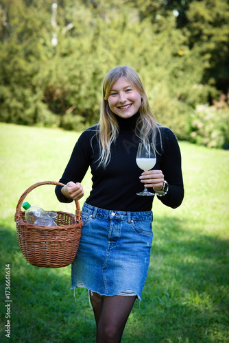 Traditional Czech low alcohol new young wine or 