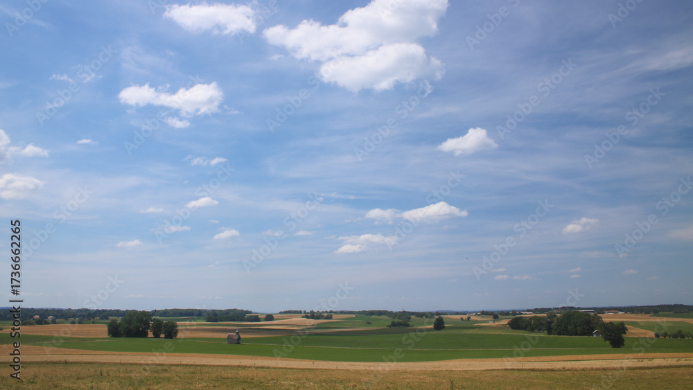 Naklejka premium campagne en Haute-Saône, scène rurale en été en France