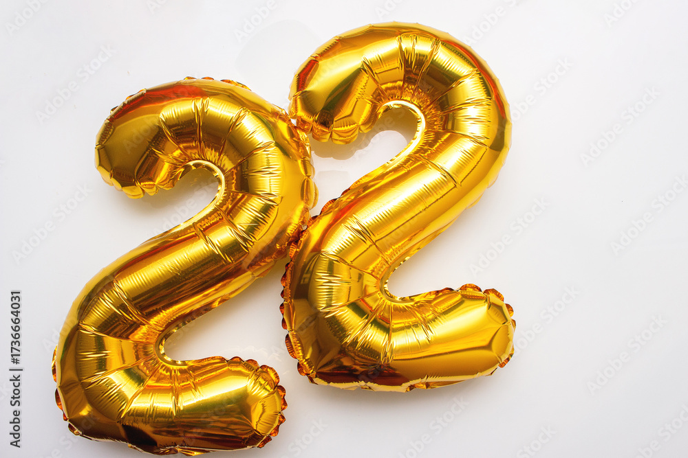 Fototapeta premium beautiful golden sign written twenty two
