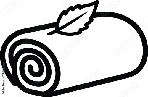 Illustrator Vector Swiss roll cake delicious dessert sweet silhouette