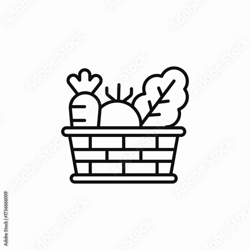 vegetables basket icon sign vector