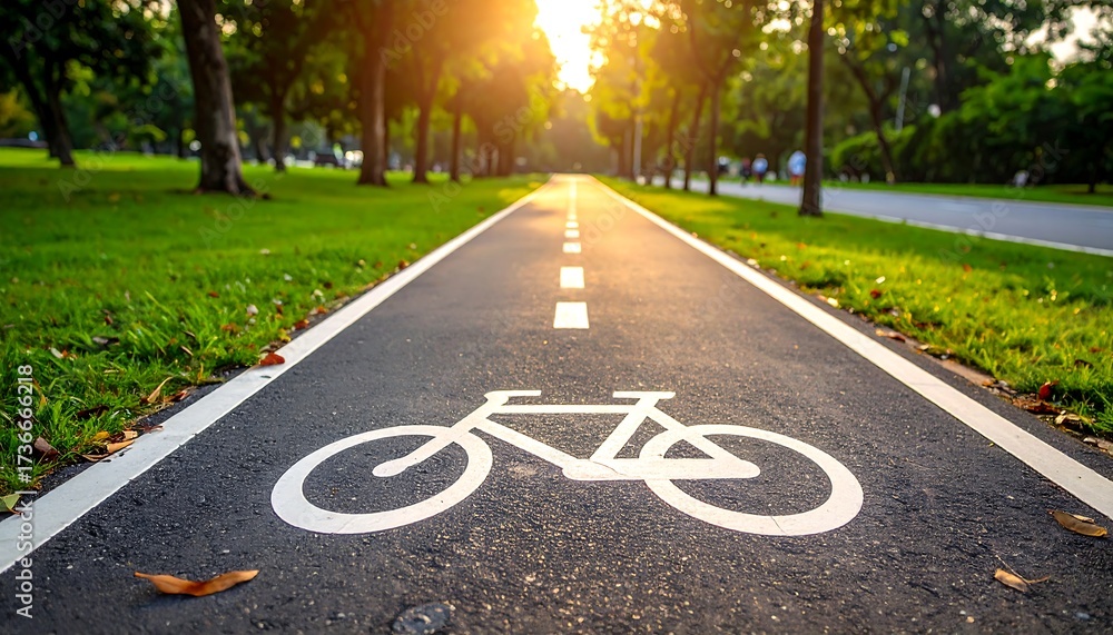Obraz premium Scenic Bike Path on a Sunny Day.
