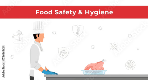 Food Hygiene and Safety Presentation Depicting Proper Preparation Technique in The Kitchen