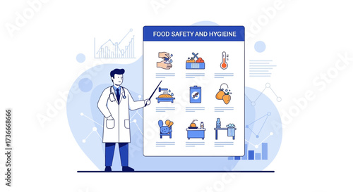 Food Safety And Hygiene Advocate With Infographics Showing Essential Practices