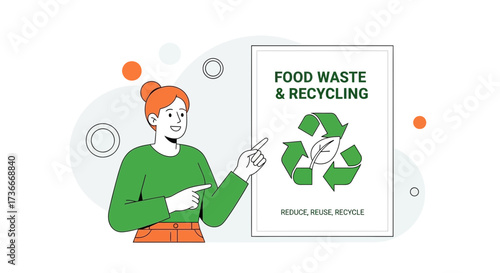 Food Waste and Recycling Awareness, Promote a Greener Planet in a Minimalist Style