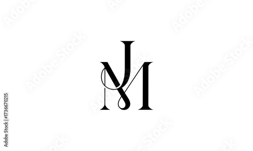 JM initial letters, monogram logo	
