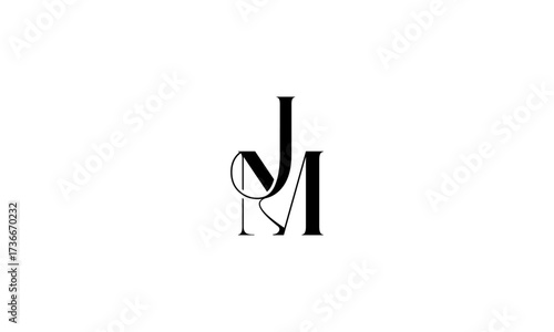 JM initial letters, monogram logo	
