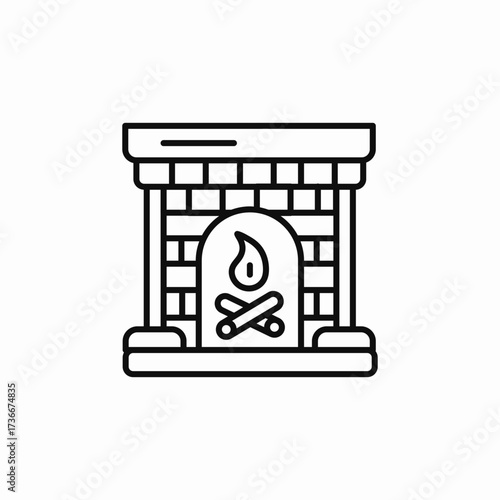 firplace flame icon sign vector