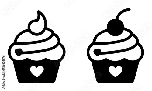 cupcakes one with cherry and one plain