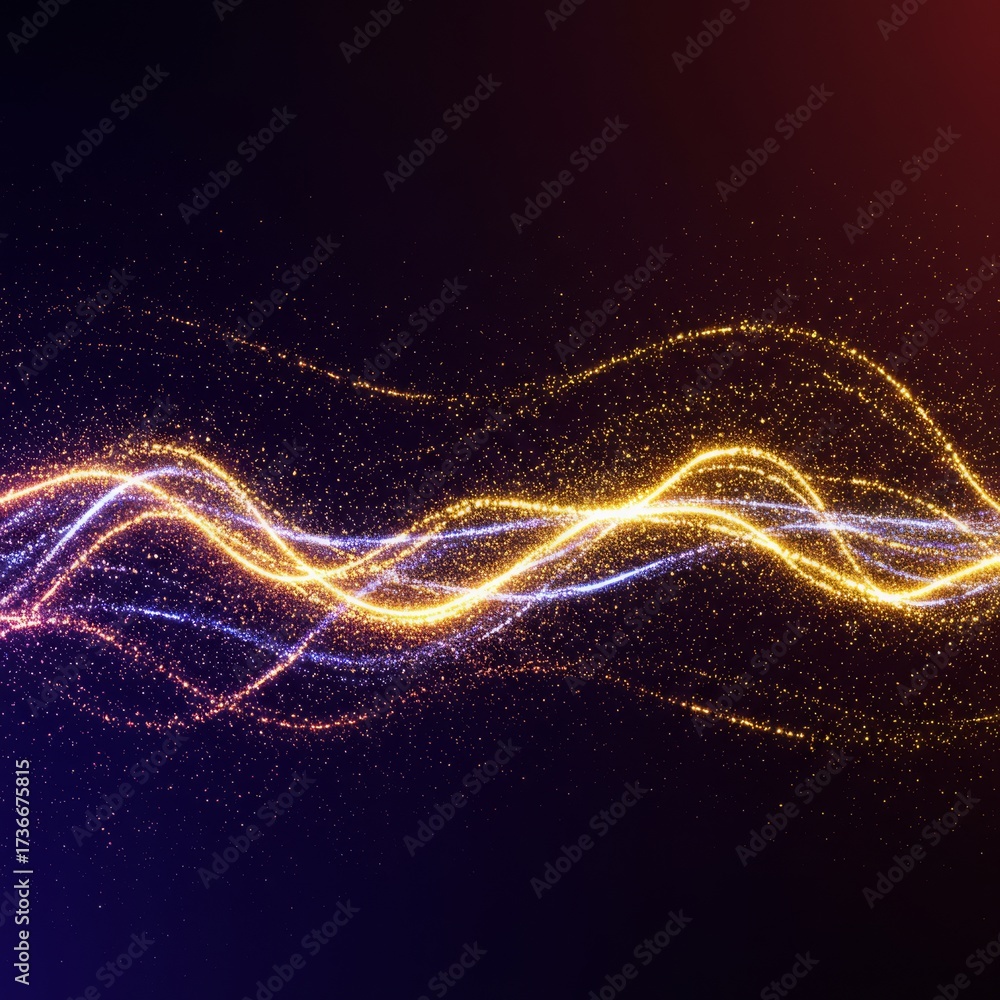 Fototapeta premium Abstract glowing lines on a dark background, with a sense of movement and energy.