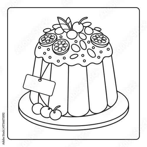Cute Christmas Bold and Easy Coloring Pages, Line Art, Vectors Illustration, Black and White, 8.5x8.5" inches Design, Christmas Coloring Pages