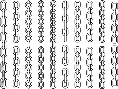 chain link vector pack styles oval round square rectangular links ai eps png jpeg for design use