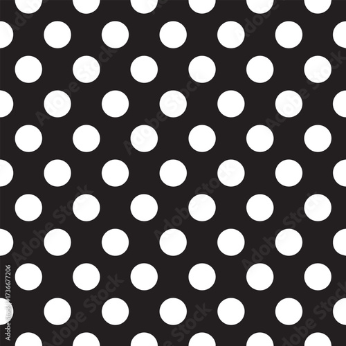 seamless polka dot pattern vector black and white repeatable background for textiles and wallpapers