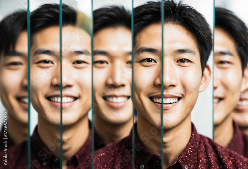 conceptual portrait of a sm...