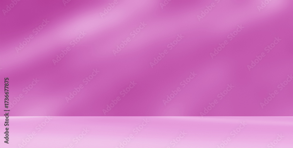 Fototapeta premium Empty purple pink studio room for product presentation with shadow of tree leaves on the wall. Interior concrete wall and floor design backdrop for displaying products. Shadow overlay effect.