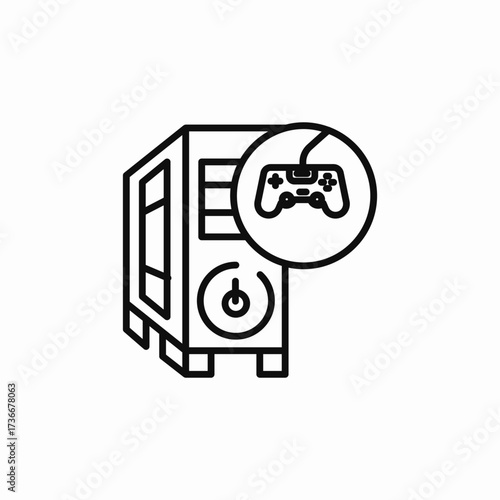 gaming pc icon sign vector