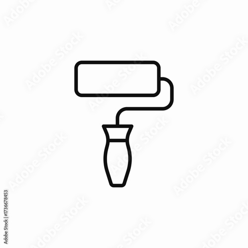 painting roller icon sign vector