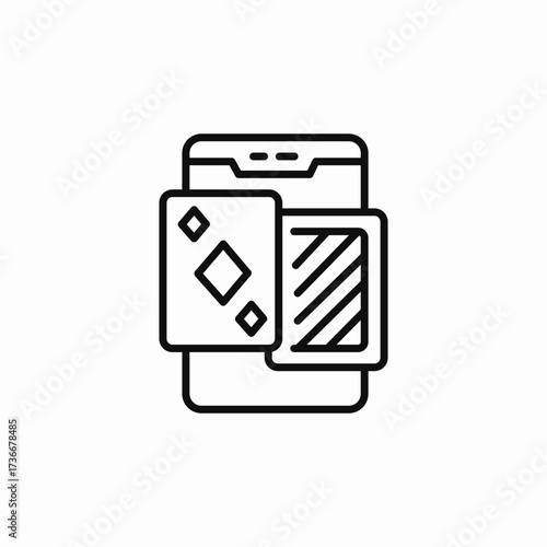 phone playing cards game icon sign vector