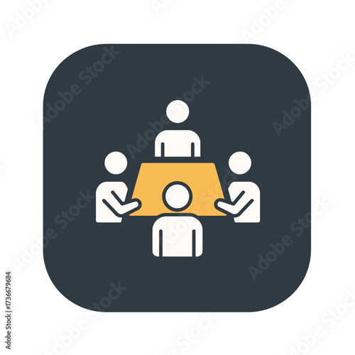 Business Team Meeting Icon for Collaboration