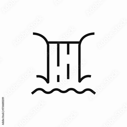 waterfall river icon sign vector