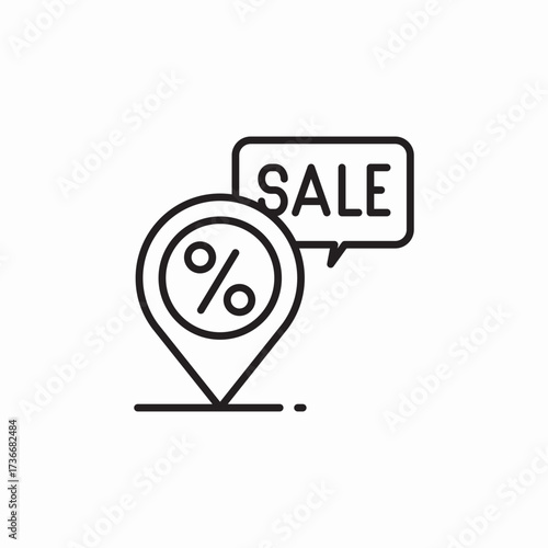 discount location sale icon sign vector