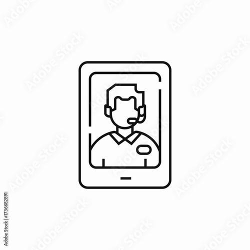 online support center icon sign vector