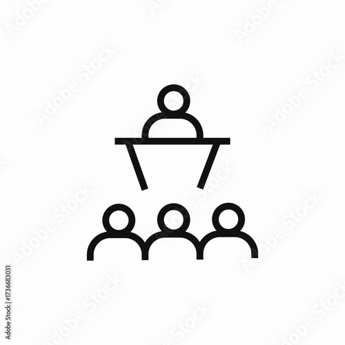 podium speech audience icon sign vector