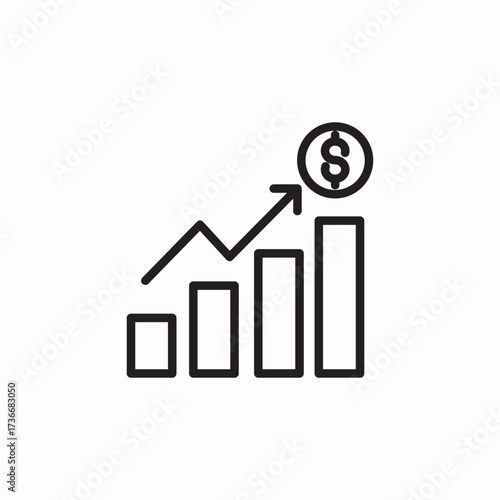 price growth icon sign vector