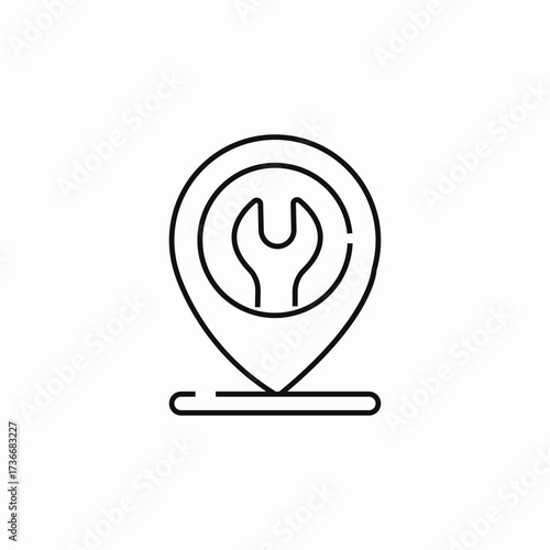 service location center icon sign vector