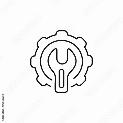 service maintenance wrench gear icon sign vector