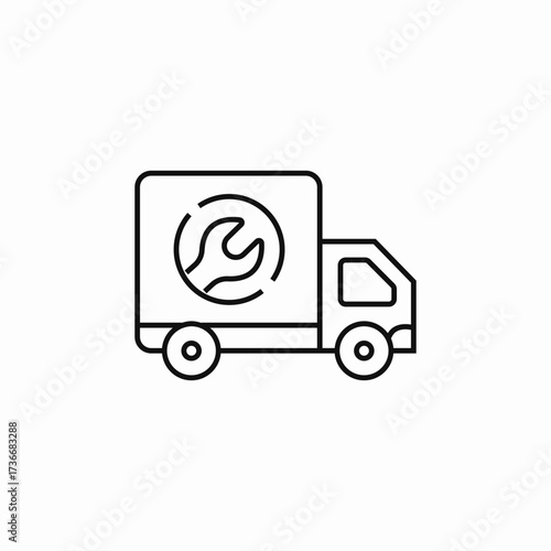 service truck lorry icon sign vector