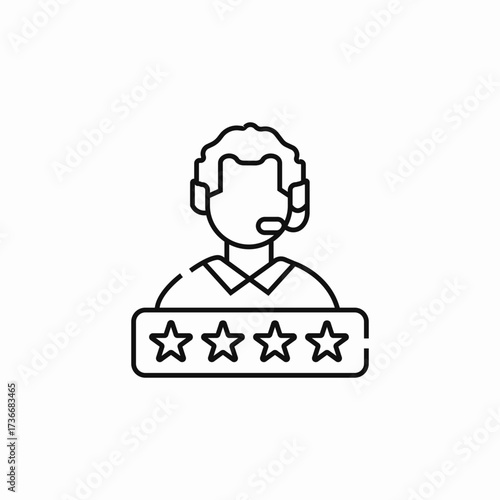 support center employee star rate icon sign vector