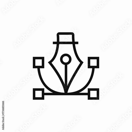 vector pen curves tool icon sign vector