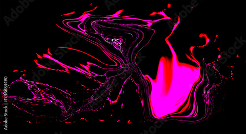 Abstract Swirling Magenta Energy on Black Background