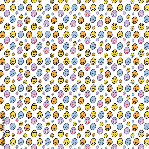 Colorful Easter Egg Emoji Seamless Pattern