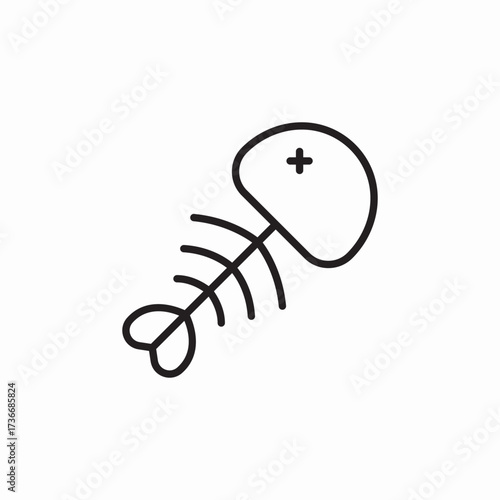 fish bone waste icon sign vector