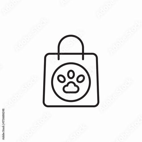 pet shop shopping bag icon sign vector