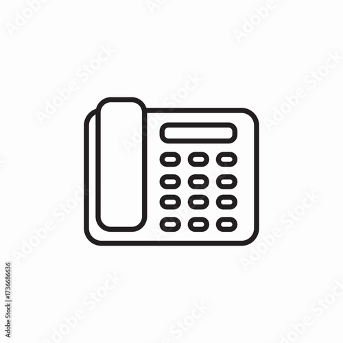 stationery phone icon sign vector