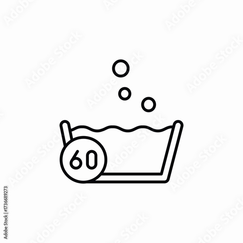 manual wash basin 60 degrees icon sign vector