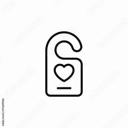 door handle banner love heart icon sign vector