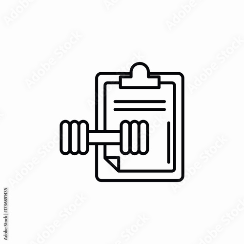 gym documents clipboard icon sign vector