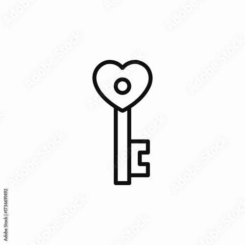 heart key icon sign vector