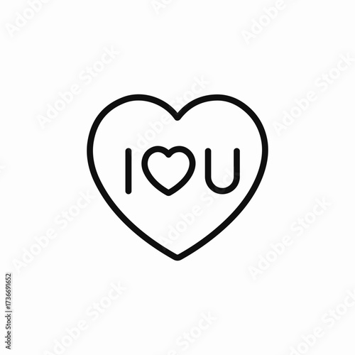 I love you heart icon sign vector