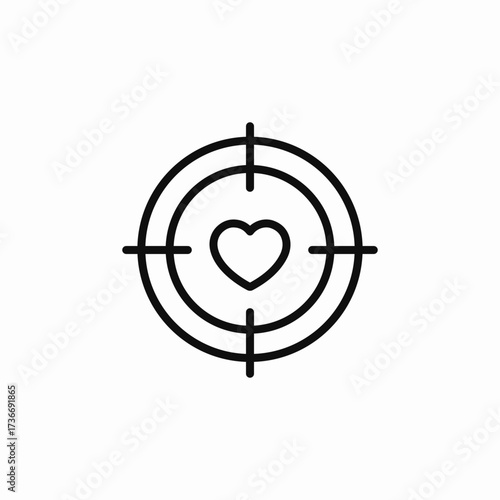 love heart shoot target icon sign vector