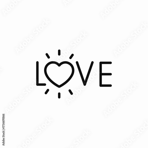 love heart romantic icon sign vector