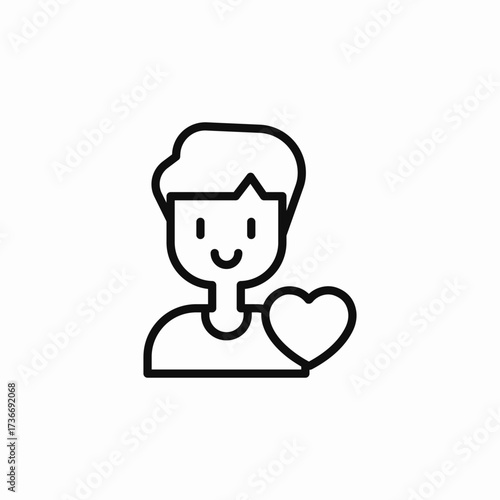 male love heart icon sign vector