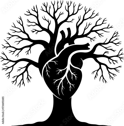 Heart's Tree A Symbolic Blend of Life, Growth, and the Human Condition